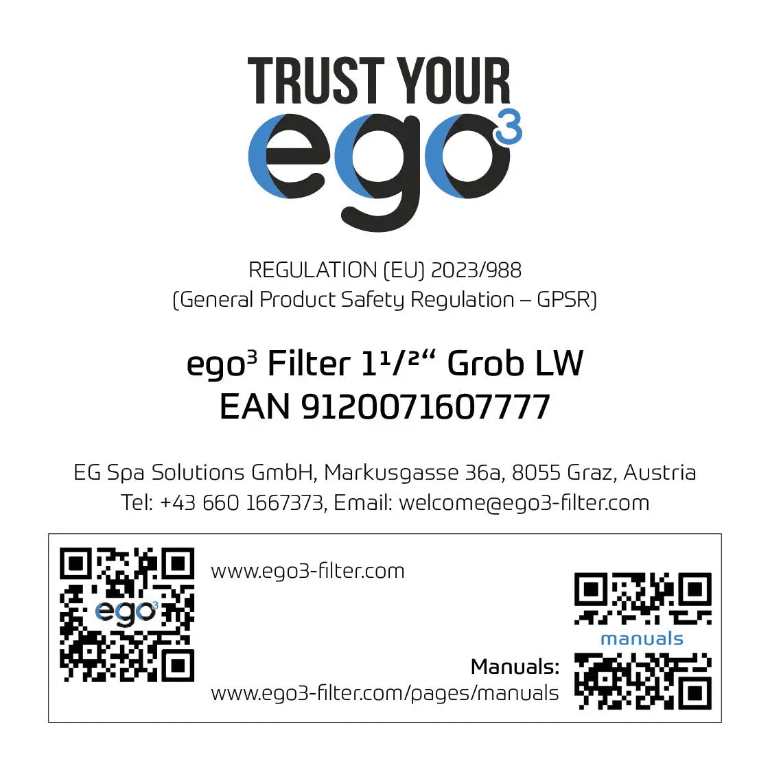 Filterkartusche ORIGINAL EGo3 einzeln