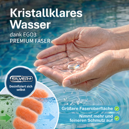 Pool Premium włókniste kulki filtracyjne (zamiennik wkładów do basenu) w siatce (2x) - samodesynfekujące się