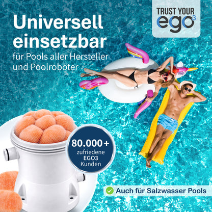 Pool Premium włókniste kulki filtracyjne (zamiennik wkładów do basenu) w siatce (2x) - samodesynfekujące się