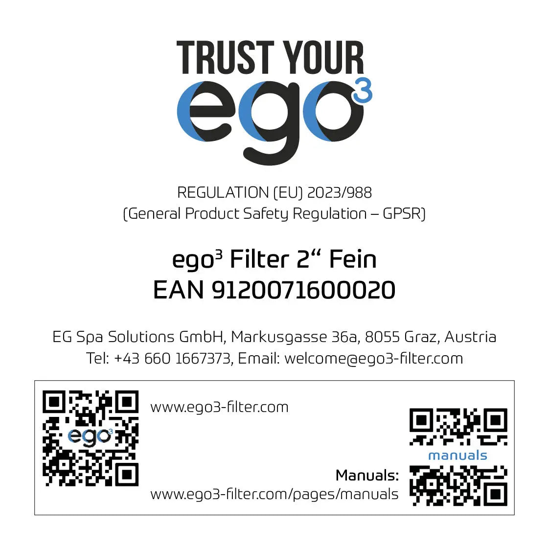 Filterkartusche ORIGINAL EGo3 einzeln 