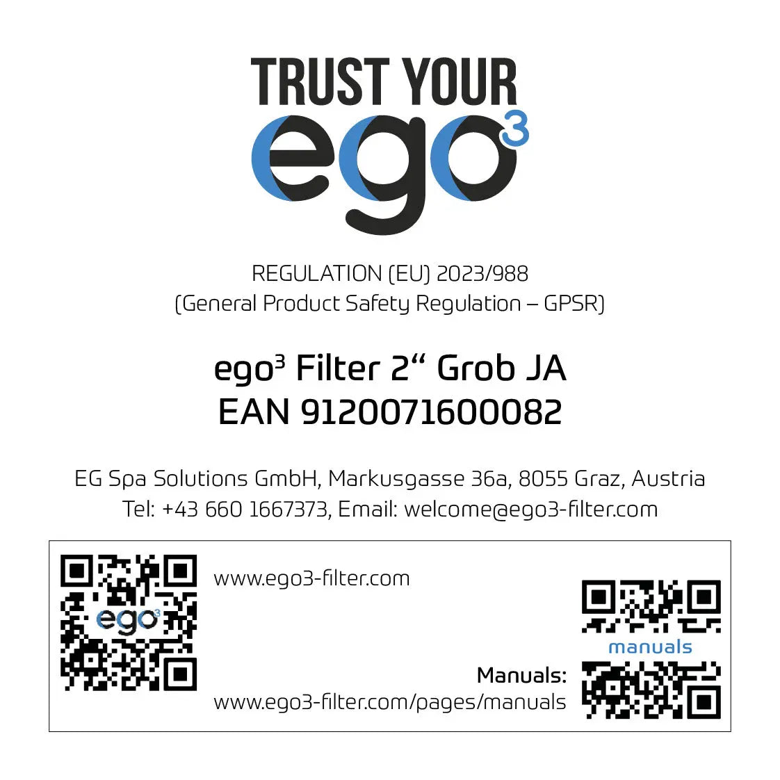 Filterkartusche ORIGINAL EGo3 einzeln 