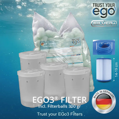 ZESTAW 2S LW = bagnet do niskich filtrów – zapięcie bagnetowe ok. 46 mm wraz z 10 wkładami kulek filtrujących