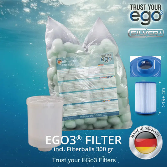 ZESTAW 3 = Drobne gwinty (60mm = 2" ZOLL) filtr do Artesian, Master Spas i innych, w tym 10 wkładów z kulek filtrujących